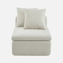 Fauteuil voor modulaire bank chenille stof 1 zitplaats