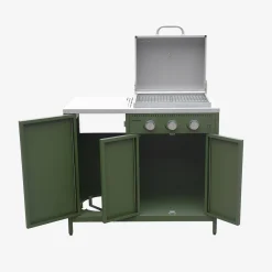Gasbarbecue met 3 branders, 3 deuren en 2 opbergruimtes