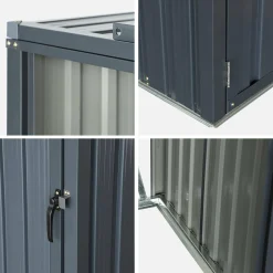Grijs gegalvaniseerd stalen afvalhok