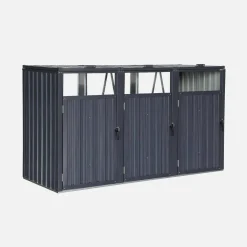 Grijs gegalvaniseerd stalen afvalhok