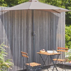 Halve parasol voor balkon 2,5m met centrale mast