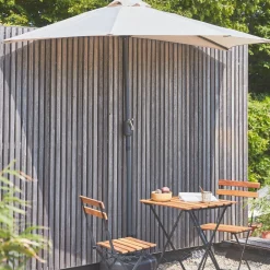 Halve parasol voor balkon 2,5m met centrale mast
