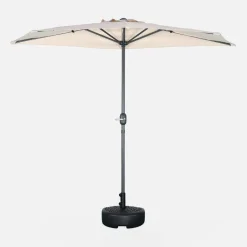 Halve parasol voor balkon 2,5m met centrale mast