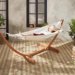 Hangmat met houten standaard