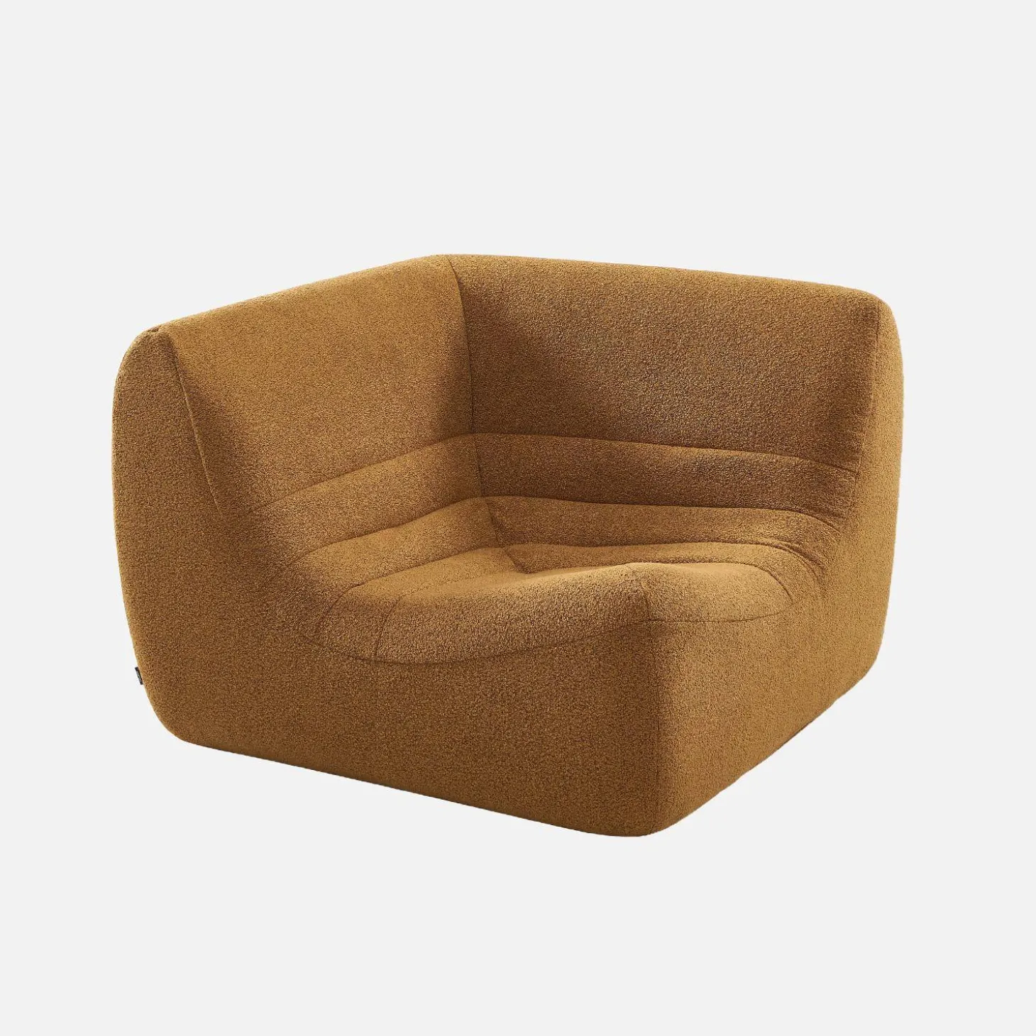 Hoekfauteuil boucléstof 1 zitplaats