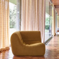 Hoekfauteuil boucléstof 1 zitplaats