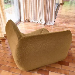 Hoekfauteuil boucléstof 1 zitplaats