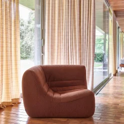 Hoekfauteuil boucléstof 1 zitplaats