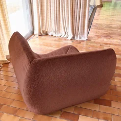Hoekfauteuil boucléstof 1 zitplaats