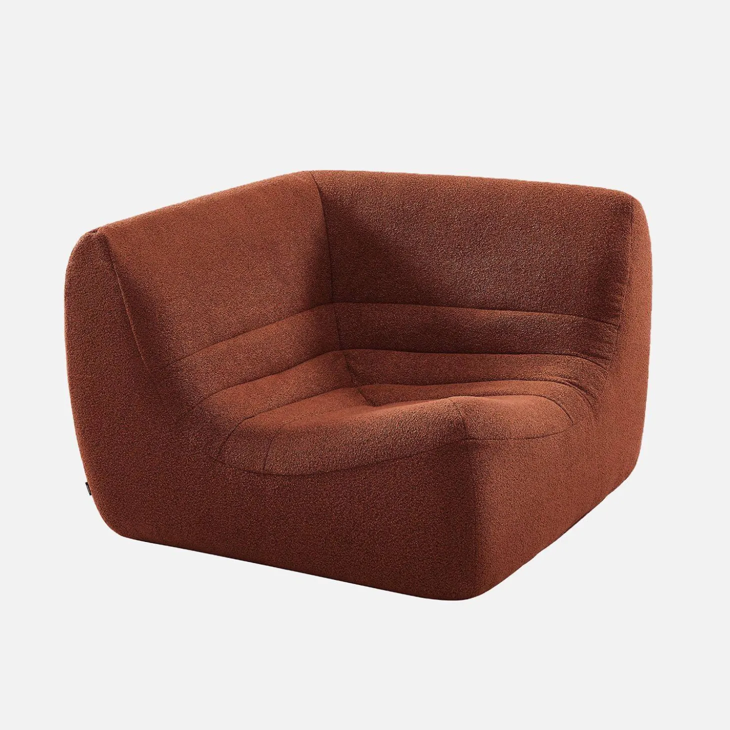 Hoekfauteuil boucléstof 1 zitplaats