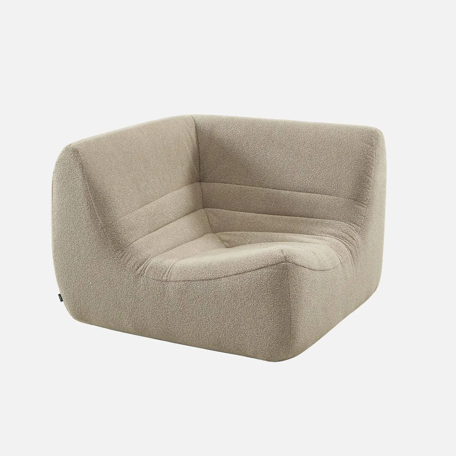 Hoekfauteuil boucléstof 1 zitplaats
