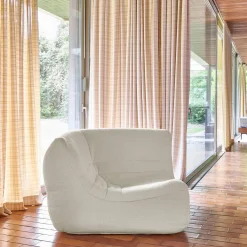 Hoekfauteuil boucléstof 1 zitplaats