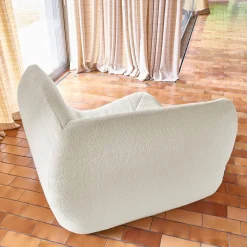 Hoekfauteuil boucléstof 1 zitplaats