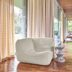 Hoekfauteuil boucléstof 1 zitplaats