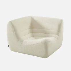 Hoekfauteuil boucléstof 1 zitplaats