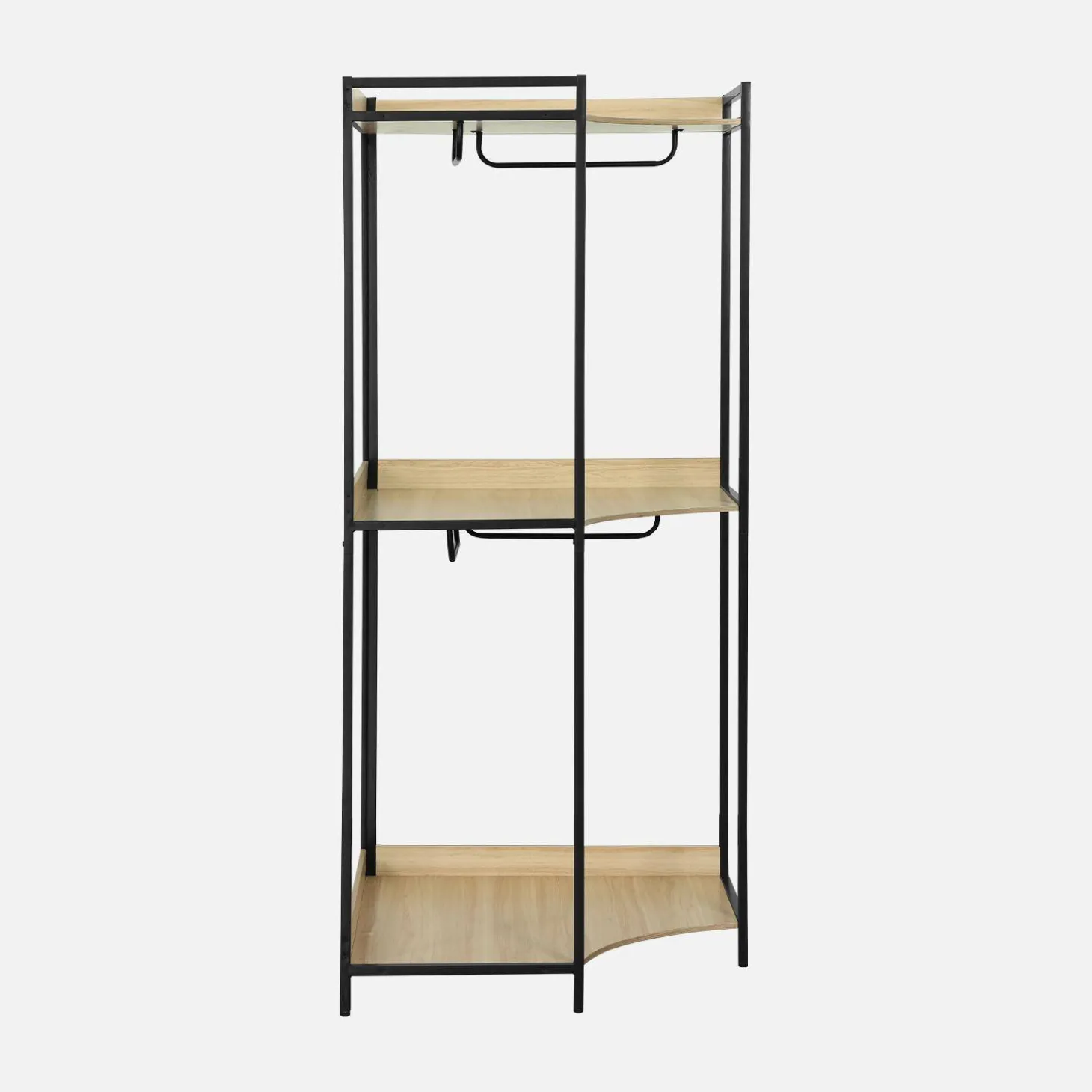Hoekkast module met hangruimte en planken 80cm