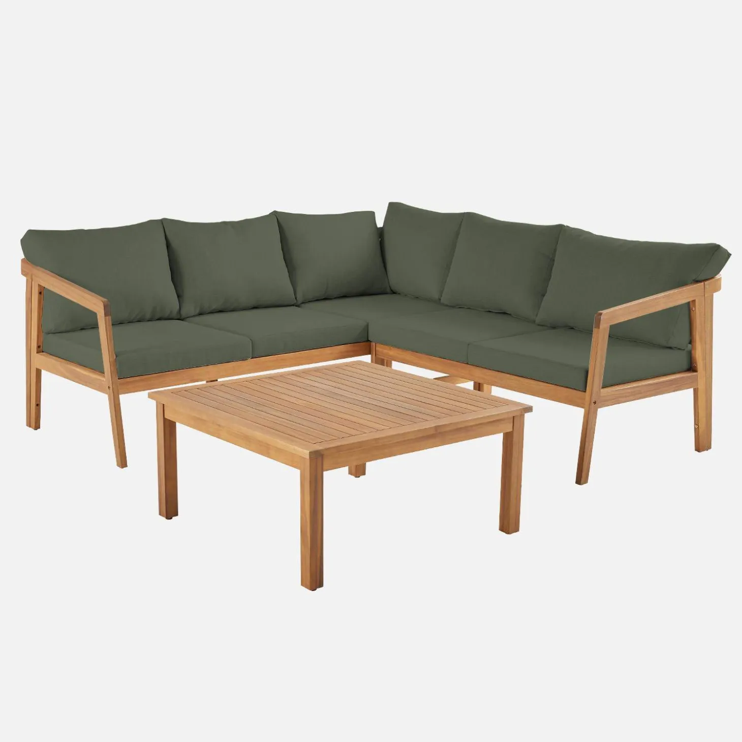 Hoek tuinset van acacia voor 5 personen