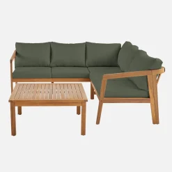 Hoek tuinset van acacia voor 5 personen