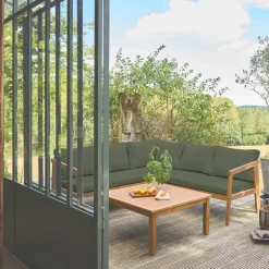 Hoek tuinset van acacia voor 5 personen