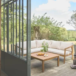 Hoek tuinset van acacia voor 5 personen