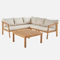 Hoek tuinset van acacia voor 5 personen