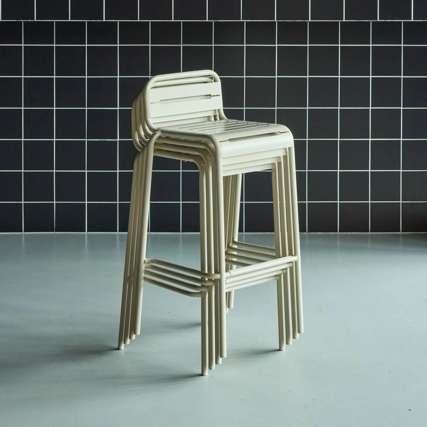 Hoge tuinstoelen metaal (set van 4)