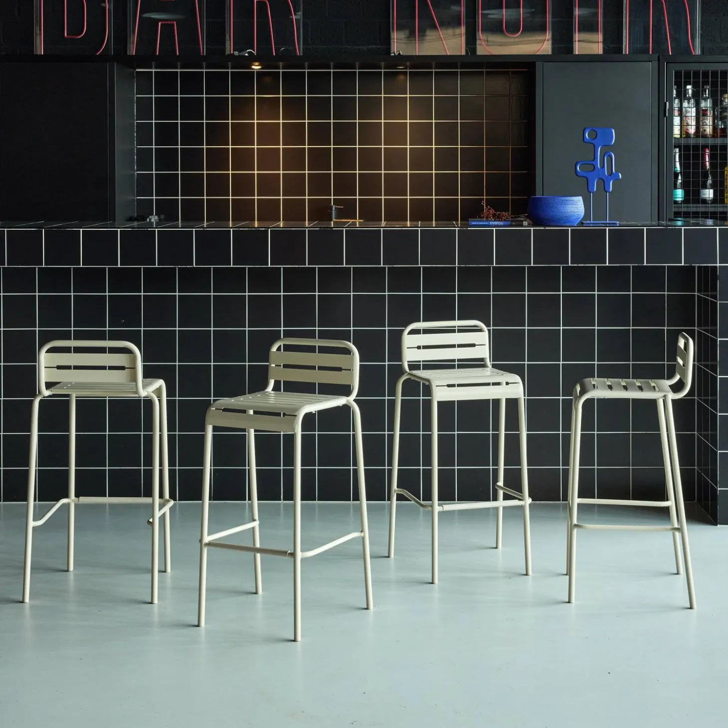 Hoge tuinstoelen metaal (set van 4)