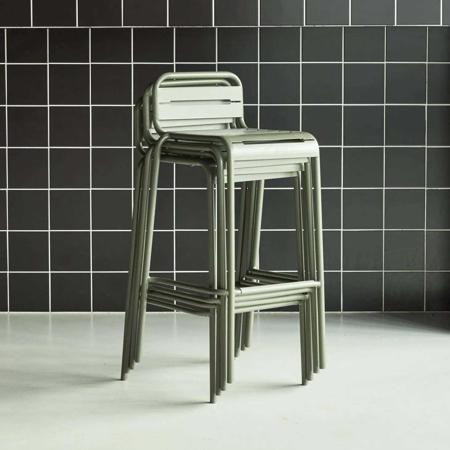 Hoge tuinstoelen metaal (set van 4)