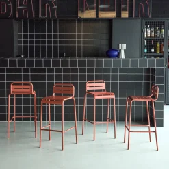 Hoge tuinstoelen metaal (set van 4)