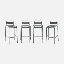 Hoge tuinstoelen metaal (set van 4)