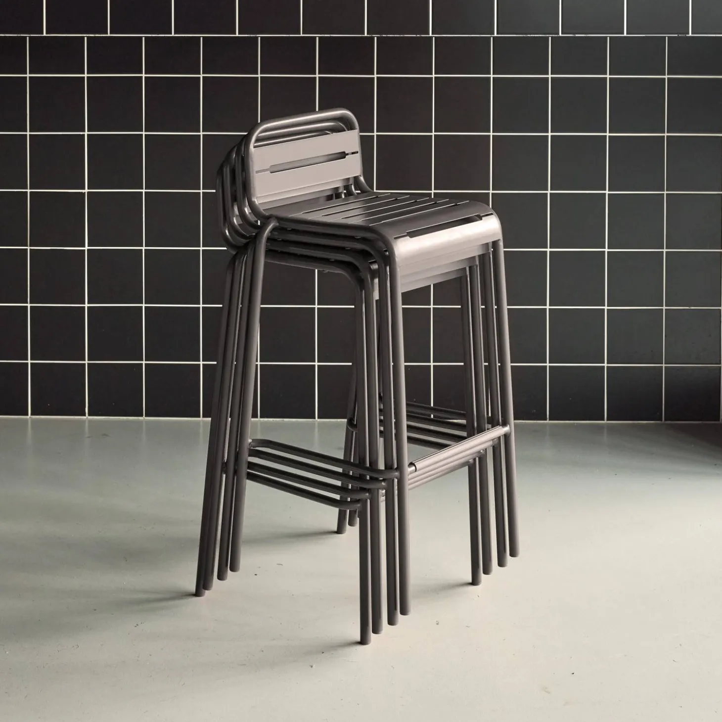 Hoge tuinstoelen metaal (set van 4)