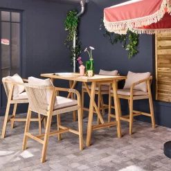 Houten acacia tuintafel met 4 stoelen