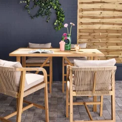 Houten acacia tuintafel met 4 stoelen