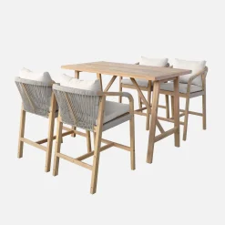 Houten acacia tuintafel met 4 stoelen