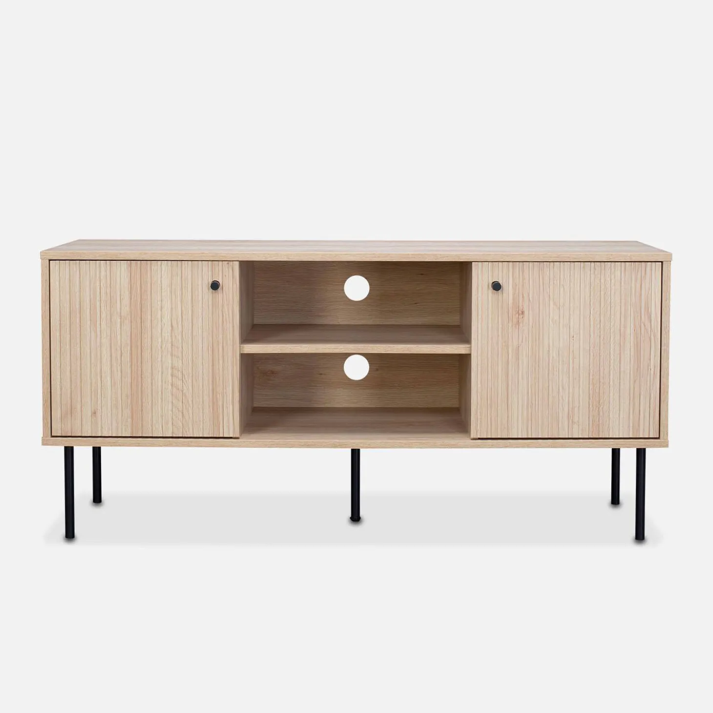Houten decor TV-meubel, gegroefd - Braga