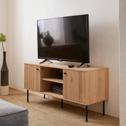 Houten decor TV-meubel, gegroefd - Braga