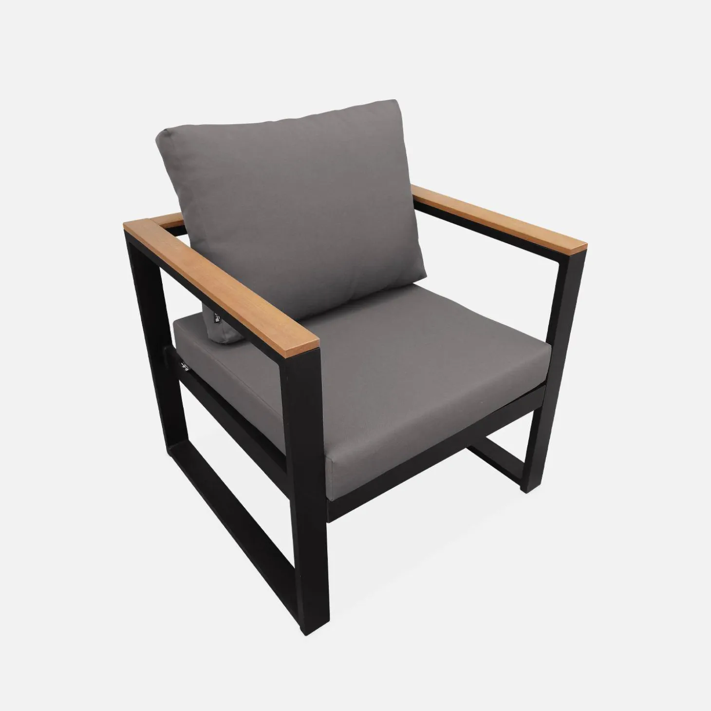 Houten en aluminium loungeset voor 5 personen