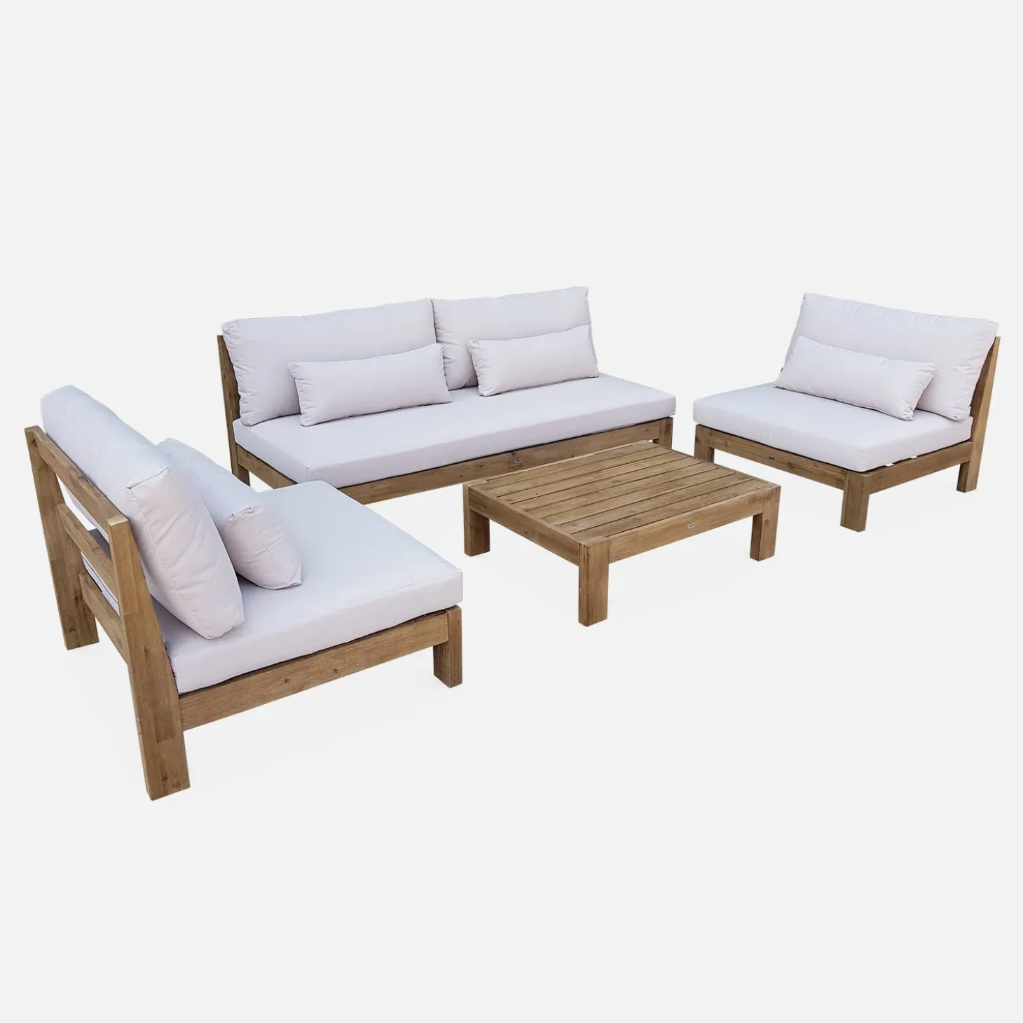 Houten loungeset premium, 5 zitplaatsen