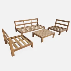 Houten loungeset premium, 5 zitplaatsen