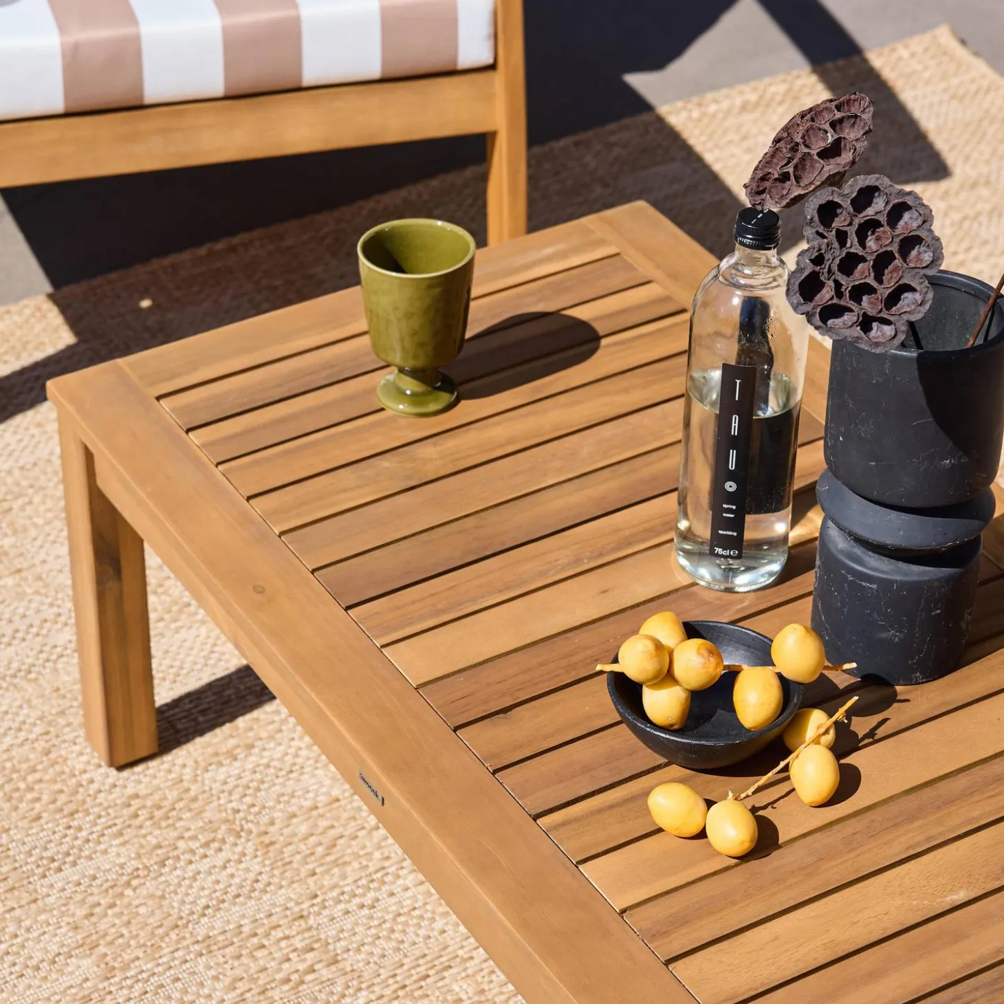 Houten loungeset, 4 zitplaatsen