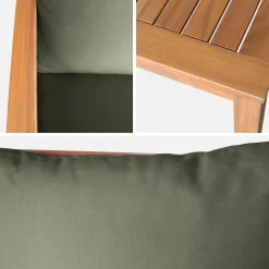 Houten loungeset, 4 zitplaatsen