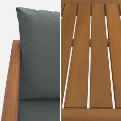 Houten loungeset, 4 zitplaatsen