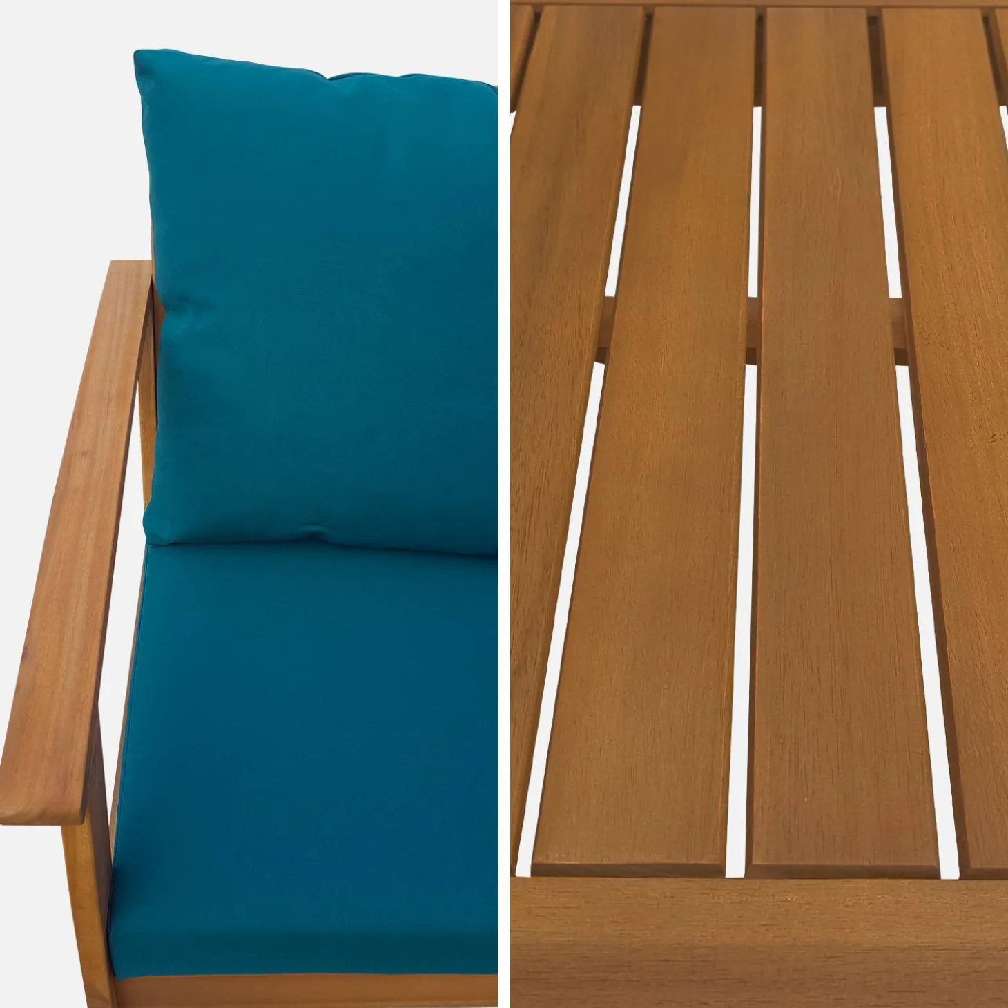 Houten loungeset, 4 zitplaatsen