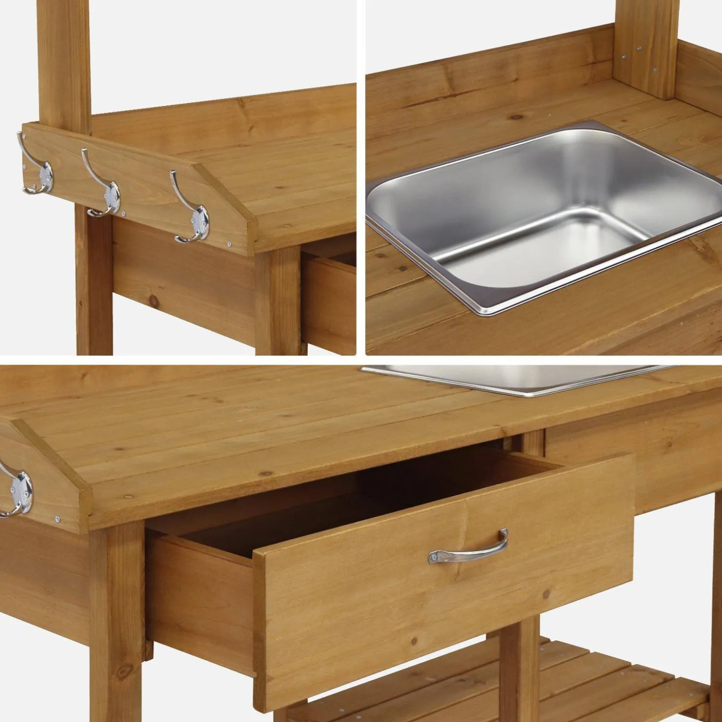 Houten pottafel