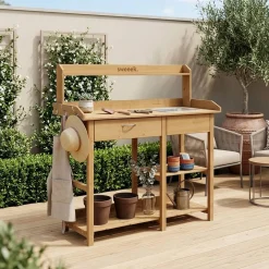 Houten pottafel
