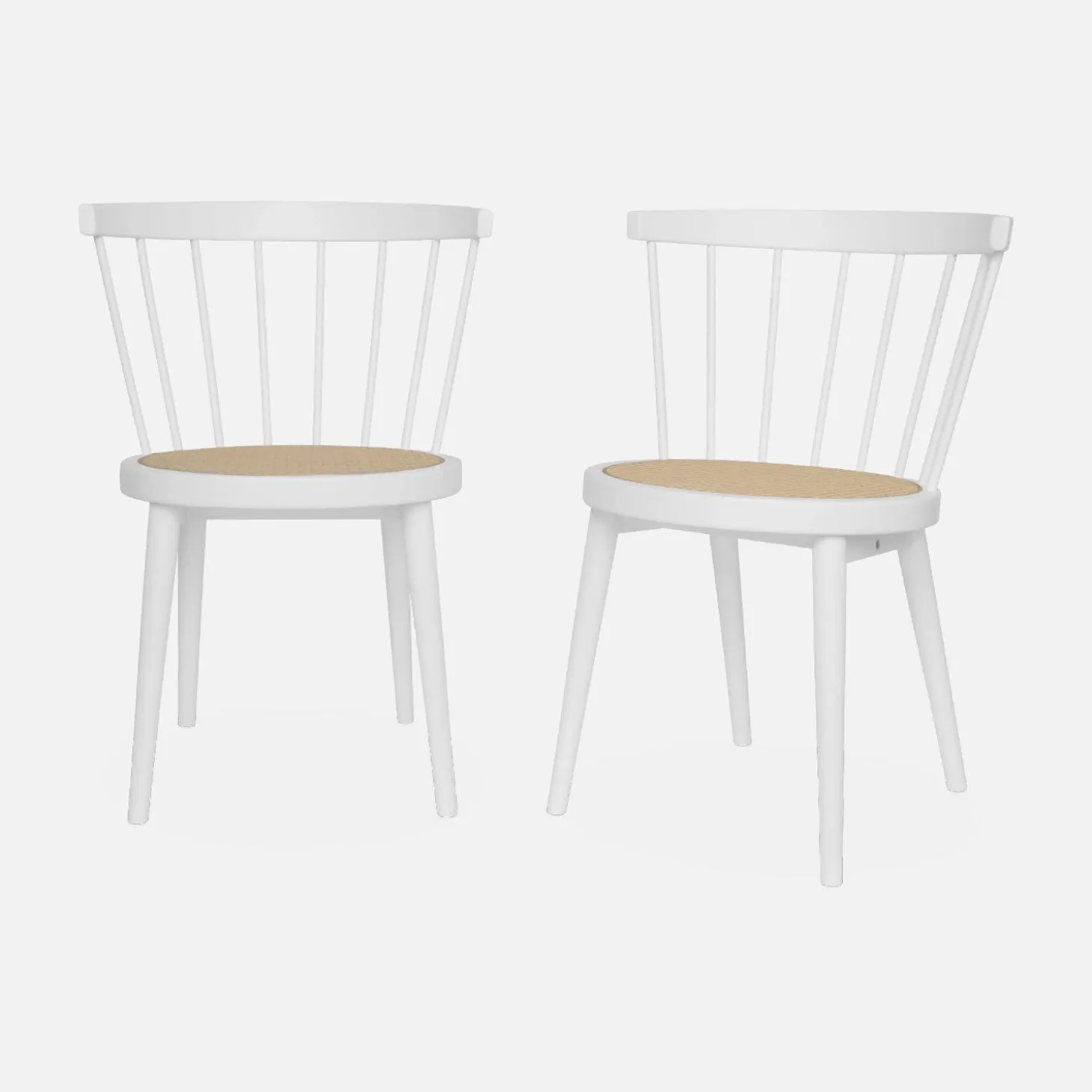 Hout en rotan stoel, set van 2