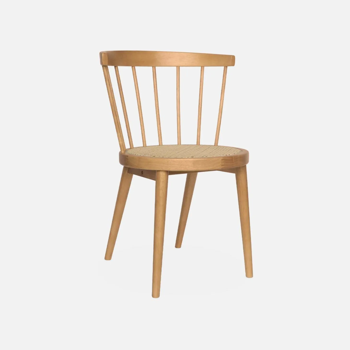 Hout en rotan stoel, set van 2