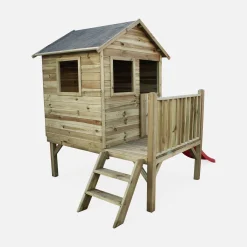 Houten speelhuisje met glijbaan 2m² - Magnolia