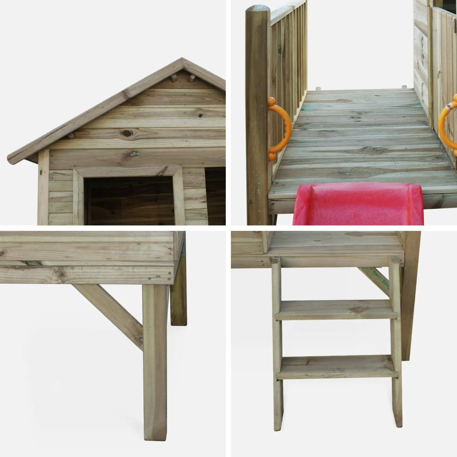 Houten speelhuisje met glijbaan 2m² - Magnolia
