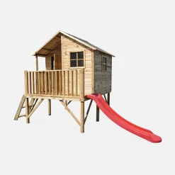 Houten speelhuisje met glijbaan 3,8m² - Orchidee